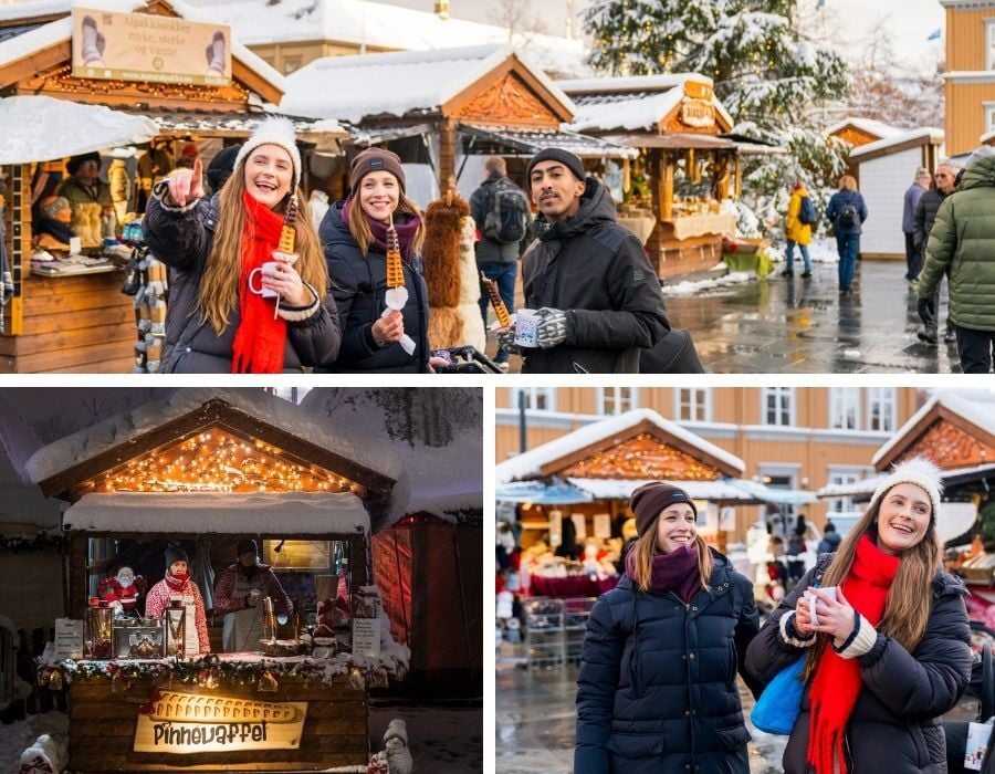 Julemarked på torget i Trondheim