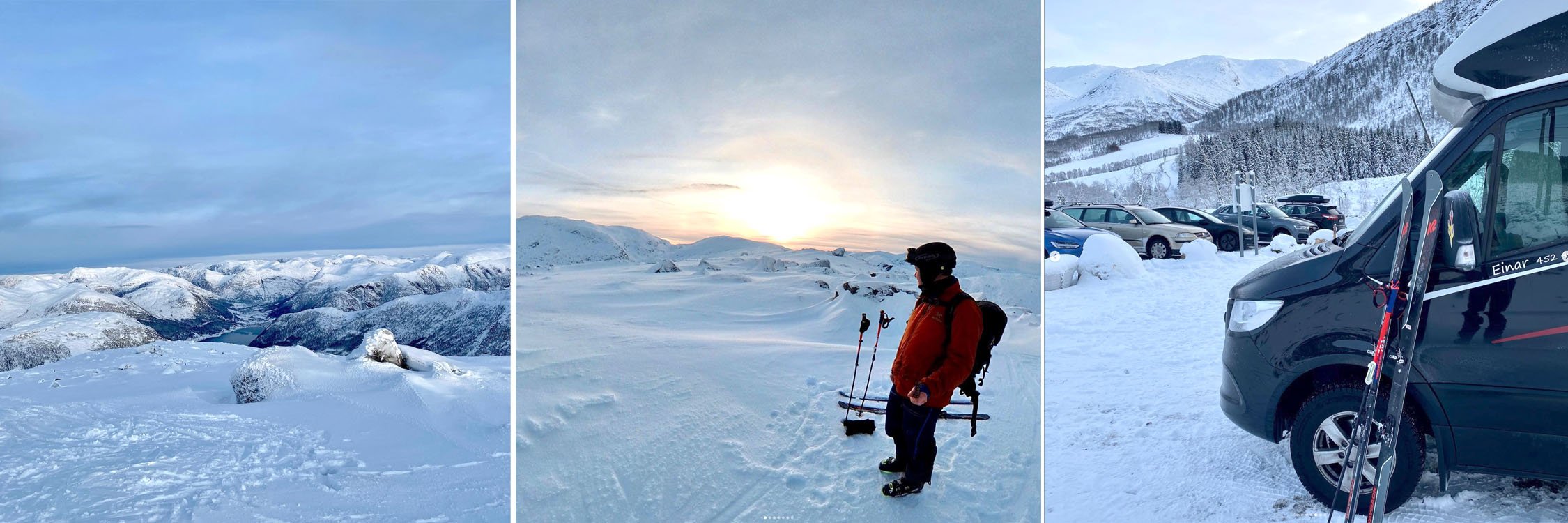 Vintertur med bobil og ski i Jølster i Sunnfjord
